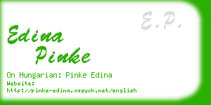 edina pinke business card